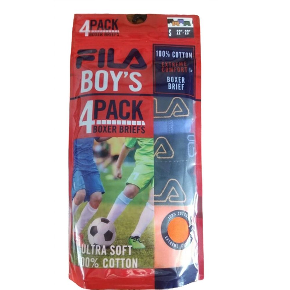 NEW 4 Pack Fila Boys Boxer Briefs! XS or Large Orange Blue Black Green